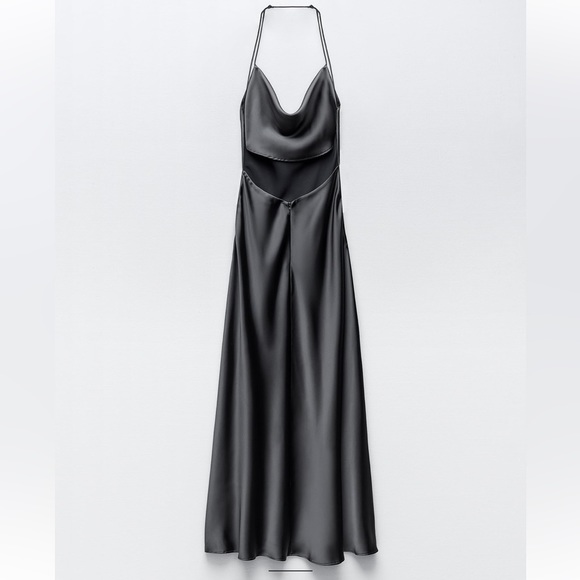 ZARA SATIN EFFECT SLIP DRESS - Picture 7 of 10
